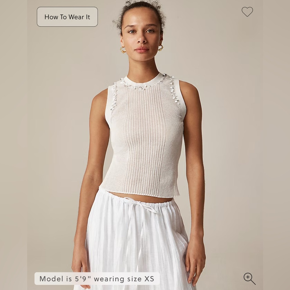J.Crew Sheer ruffle-trim tank top with sequin embellishments Medium NWT XS